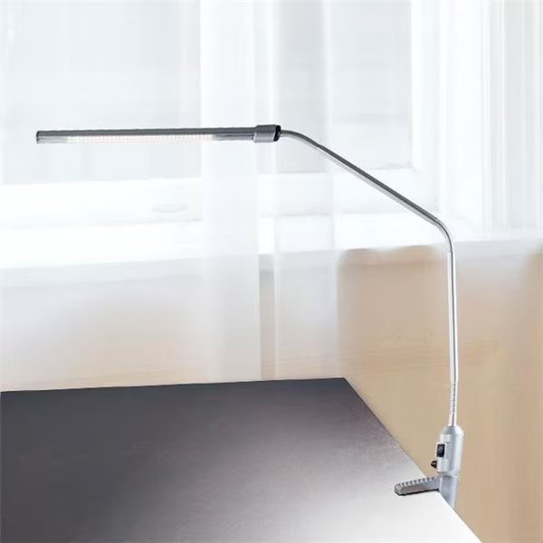 Lavish Home 72-L092-S Modern Contemporary LED Clamp Desk Lamp; Silver, Lavish Home, Mfr#: 72-L092-S